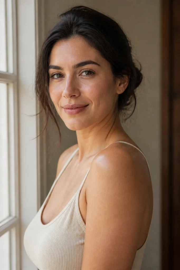 Adult woman with healthy-looking hydrated skin after a Beauty Booster consultation
