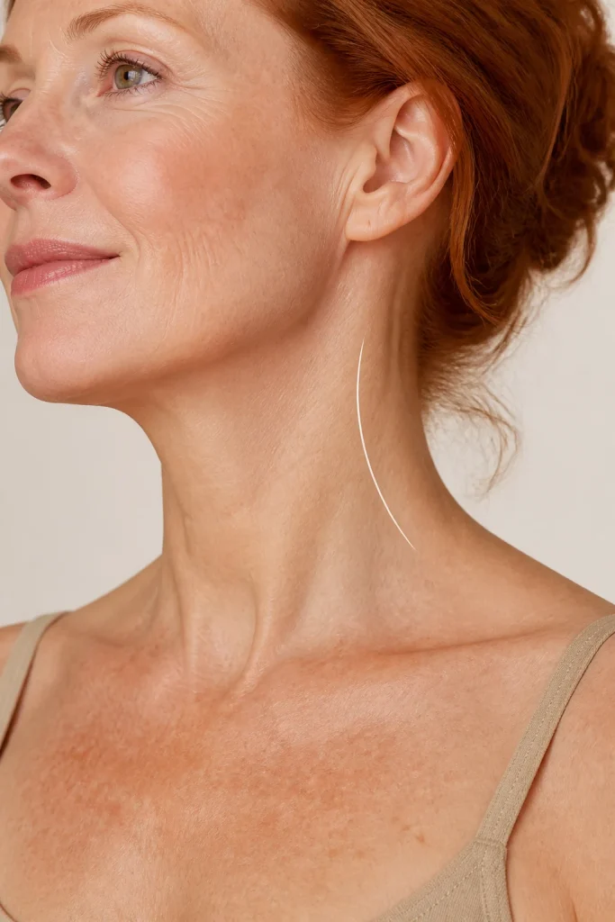Area neck pour une consultation en lipolyse et Morpheus8 à Montréal