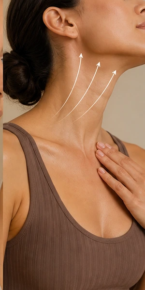 Neck aftercare area for Morpheus8 Aftercare at Clinique AG in Montreal