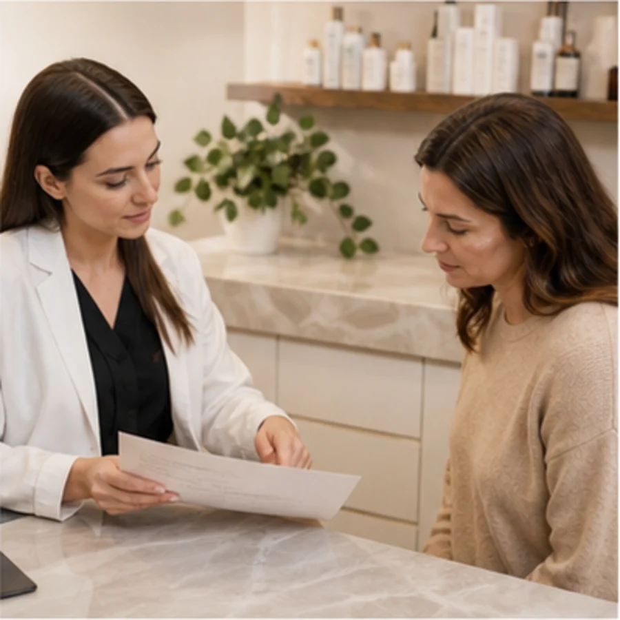 Written aftercare review pour l’information sur les soins après Morpheus8 à la Clinique AG de Montréal.