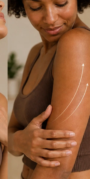 Upper-arm aftercare area for Morpheus8 Aftercare at Clinique AG in Montreal