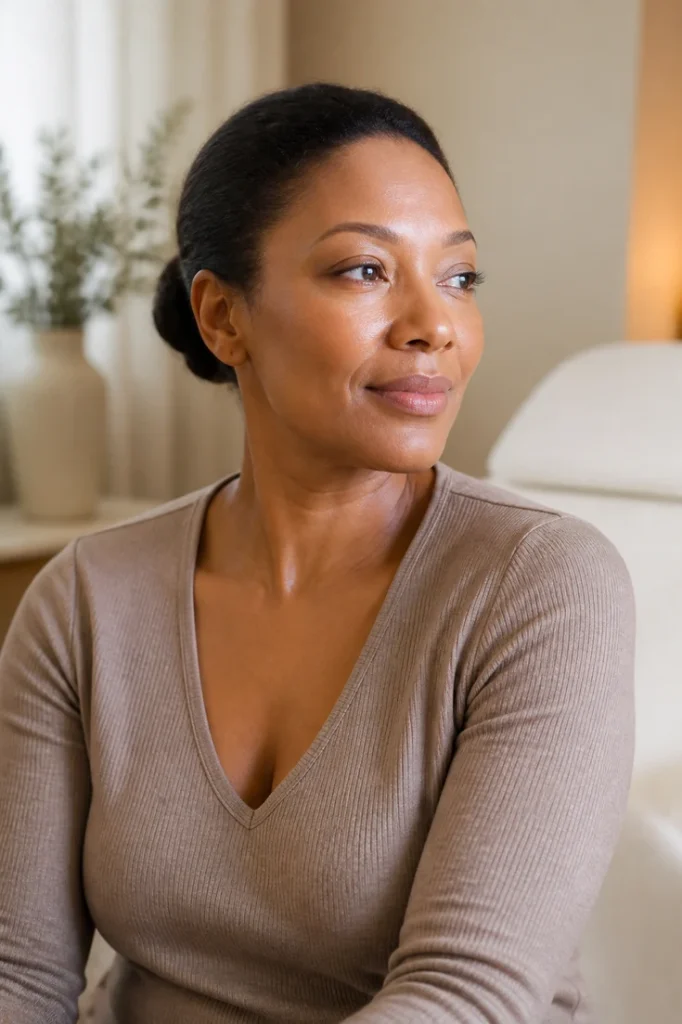 portrait de consultation pour les soins après PRP du visage