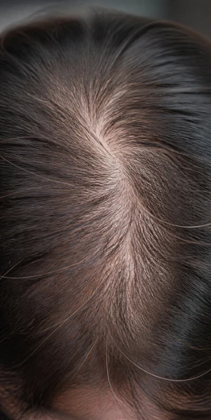 préoccupation liée à la densité des cheveux à la couronne