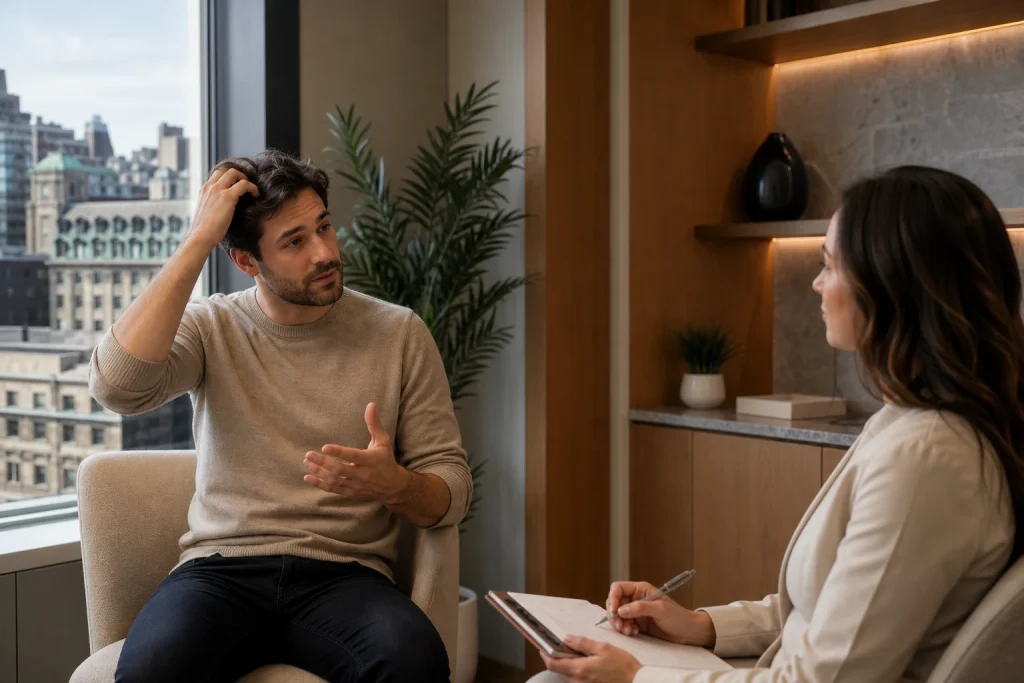préparation à une consultation pour la perte de cheveux