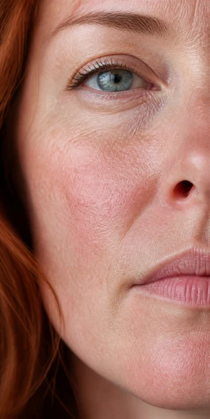 visible redness and dull-looking skin