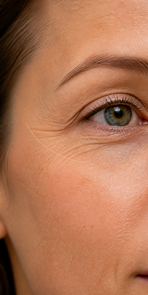 Expression lines at the left outer eye of a generic model