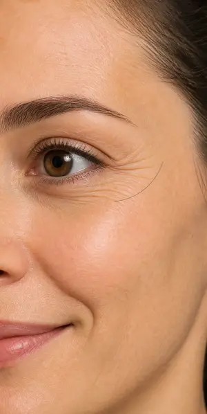 Expression lines at the right outer eye of a generic model